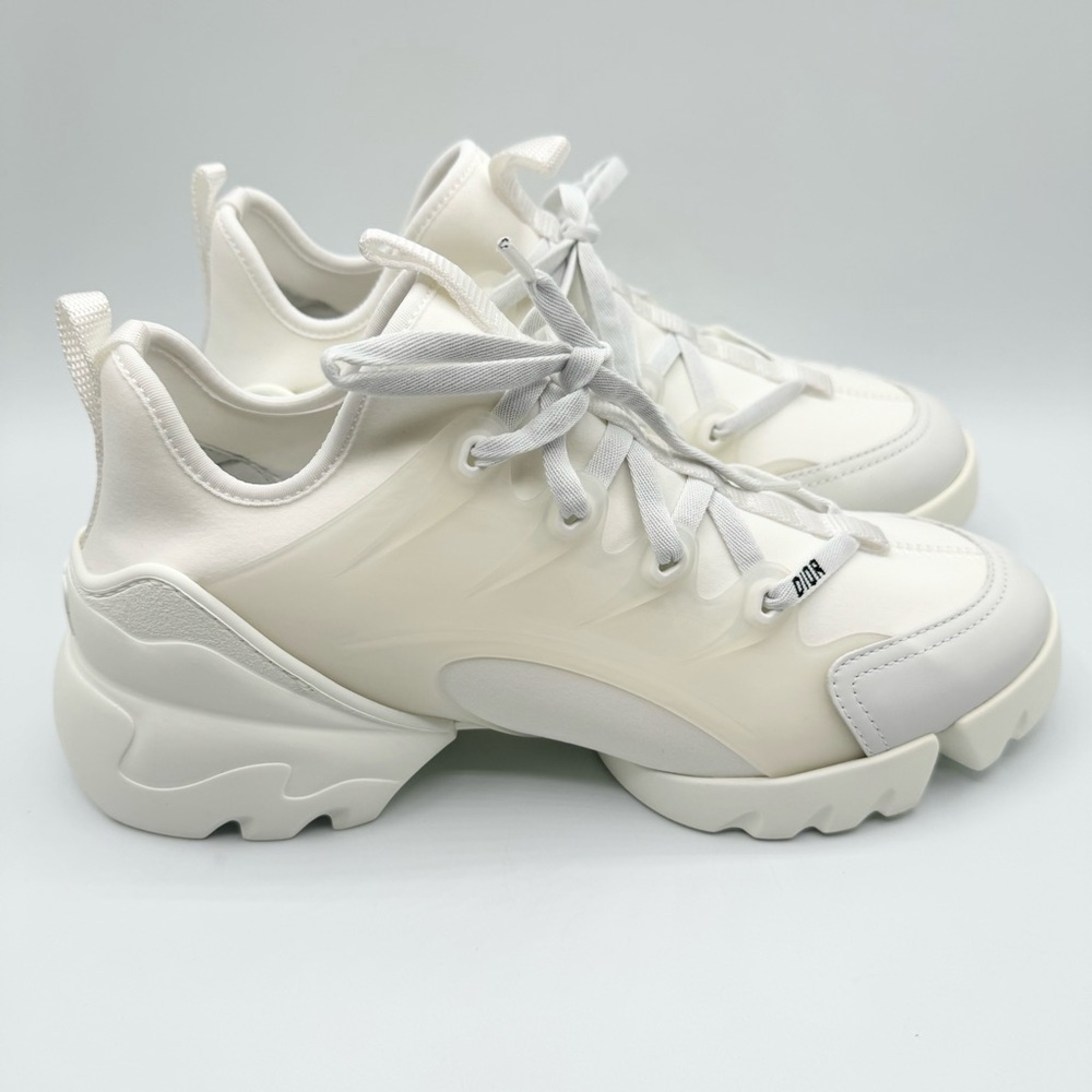 NEW Christian Dior White D-Connect Lace Up Sneakers Trainers Shoes - Picture 4 of 11